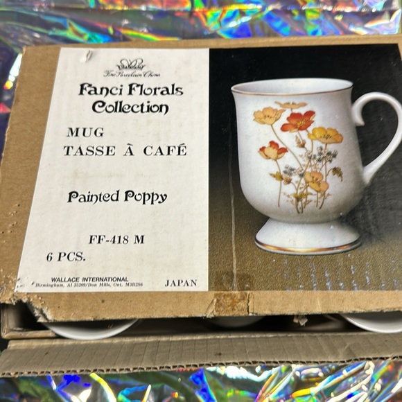 Fanci florals collection 6pc mug painted poppy - Picture 3 of 3